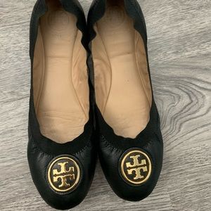 Tory Burch black leather ballet flats